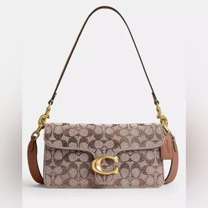 Coach Signature Canvas amber rhinestone crystal Shoulder Bag 26